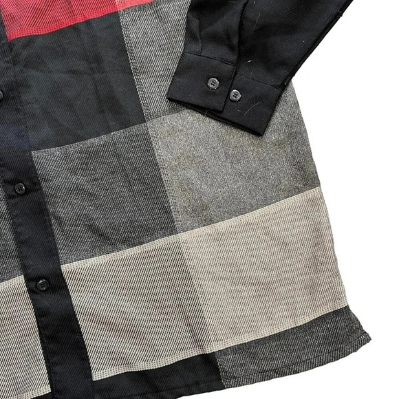Montique Red Black Plaid Button Down 3XL - Picture 2 of 3